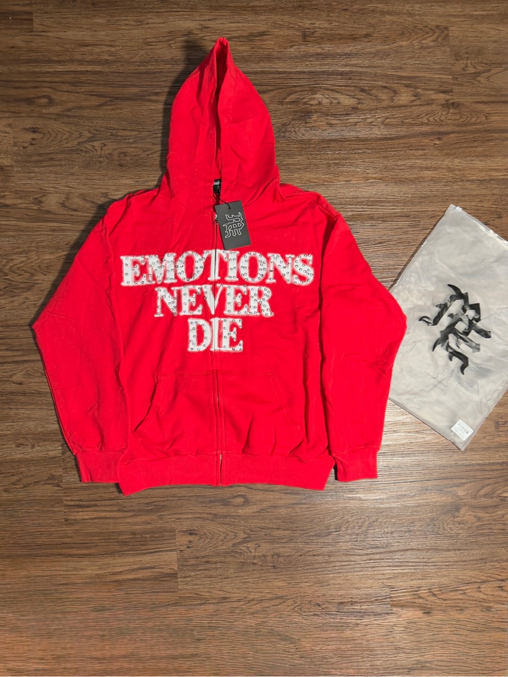 Mixed Emotions Red zip up Hoodie